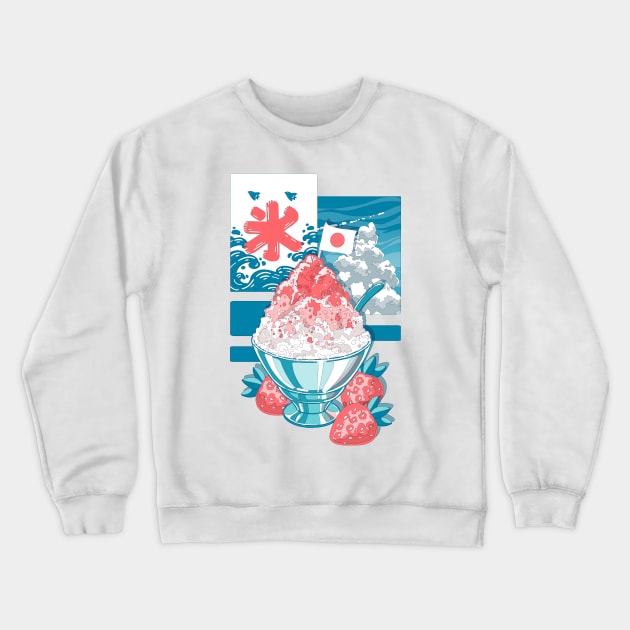 The cute japanese shaved ice and some strawberries Crewneck Sweatshirt by AnGo